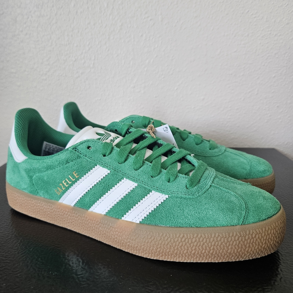 Adidas Gazelle Green ADV Suede Sneakers Mens Size 9/Women Size 10